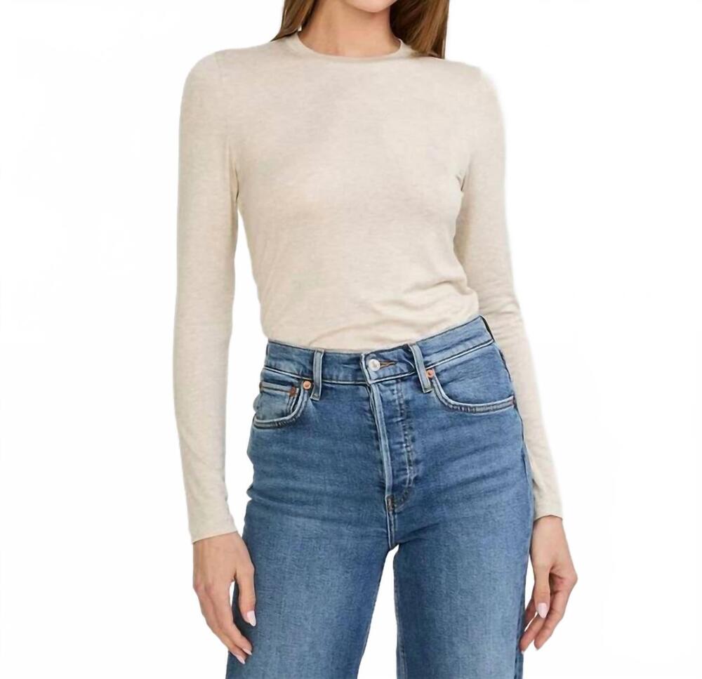 NEW WHEAT chicago ribbed long sleeve tee in beige